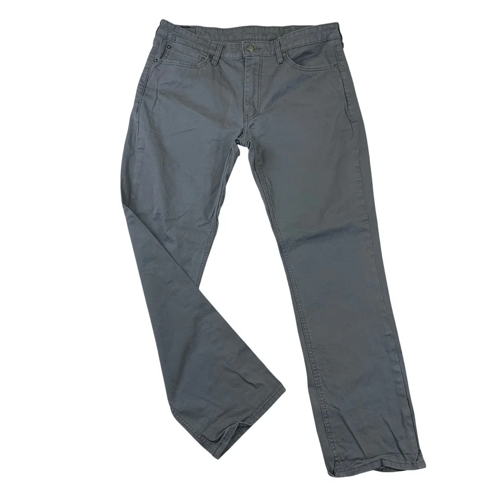 Levis 511 Slim Fit Pants Mens‎ 36x30 Gray Chino Twill Casual Stretch Trousers